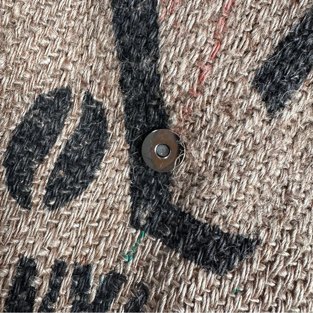 Handcrafted Burlap Coffee Bag with Floral Strap - Picture 3 of 8